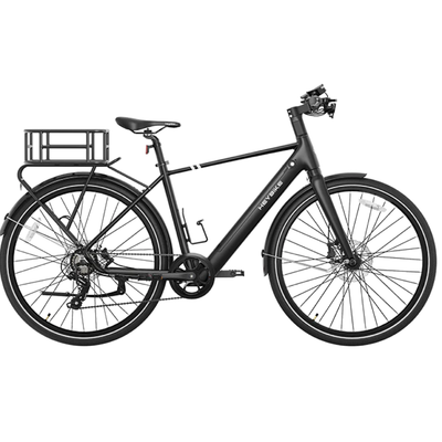 Heybike ec1 electric bike black with pannier rack and basket