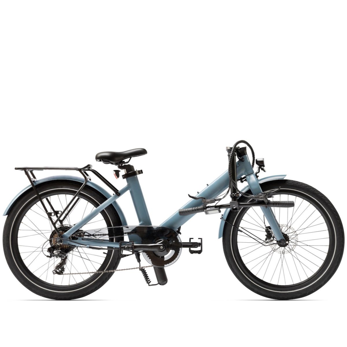 Eovolt Evening 24" Compact Step Through Semi Folding Electric Bike#colour_ocean-blue