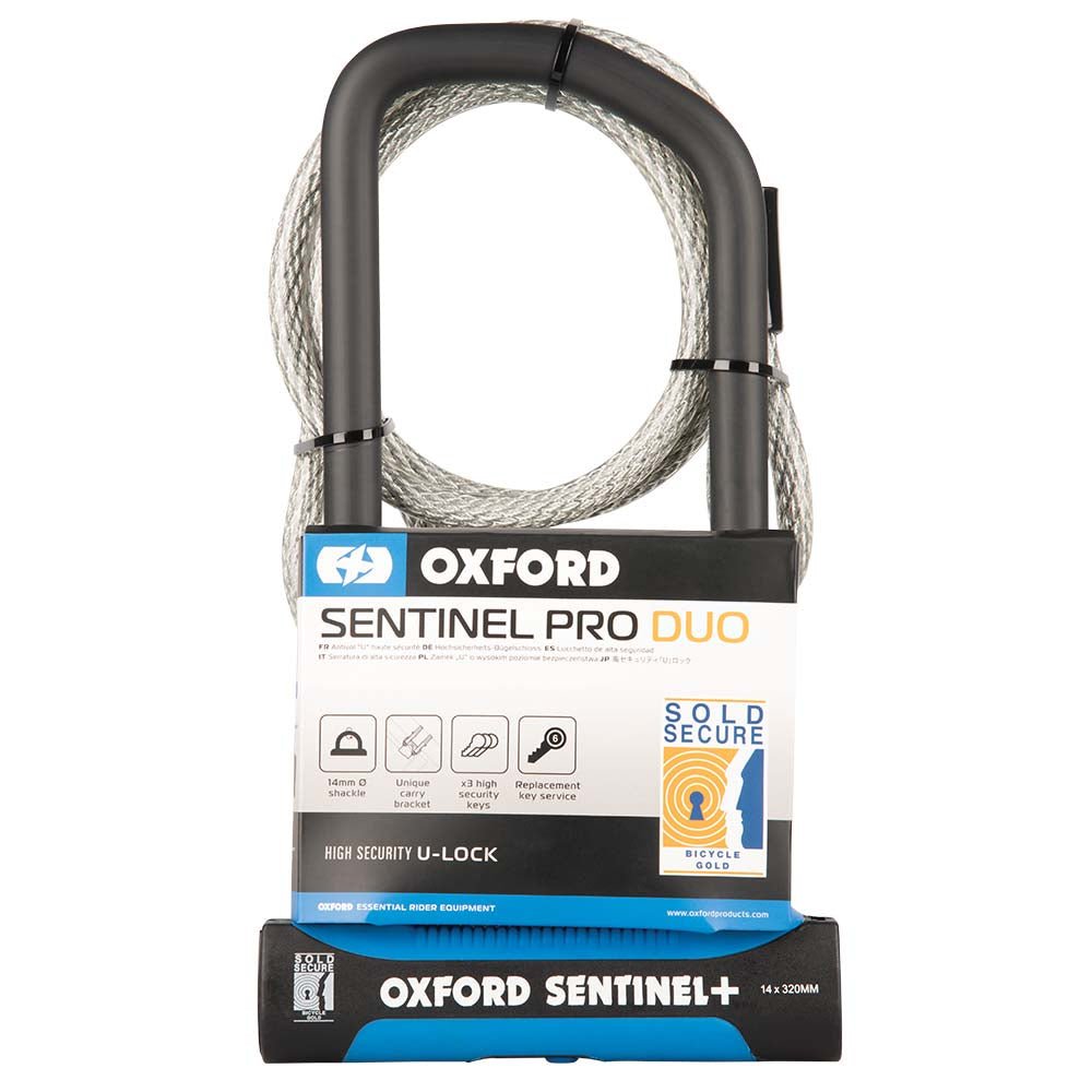 Oxford Sentinel Pro Duo U lock cable 320mmx177mm